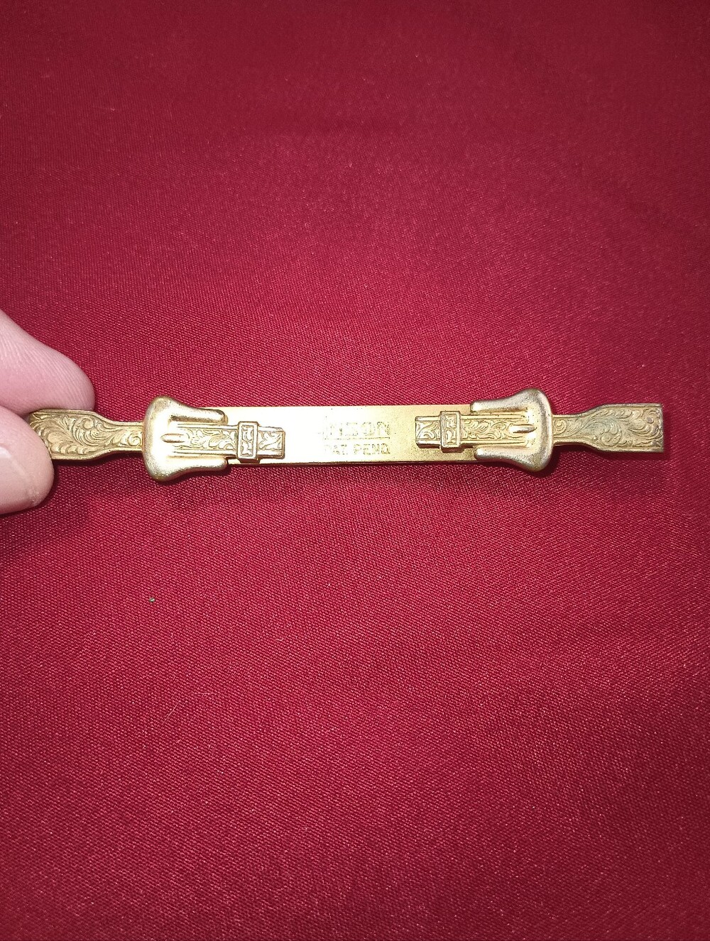 Vintage Anson Tie Bar/Clip. Western Belt Design